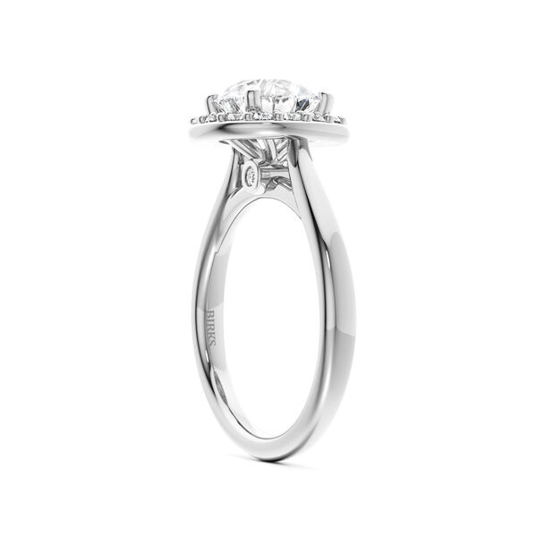 Round Solitaire Diamond Engagement Ring With Halo